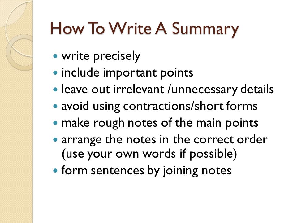 How To Write A 1-Page Synopsis